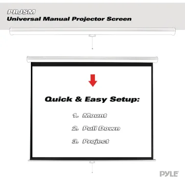 Pyle® Universal Pull-down Manual Projection Screen (84 In.) - Image 2